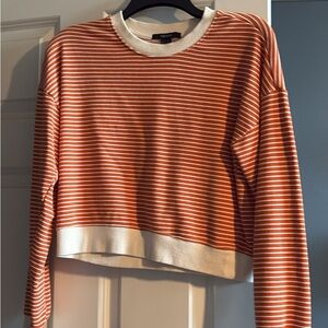 Forever 21 Orange and White Striped Crop Top
